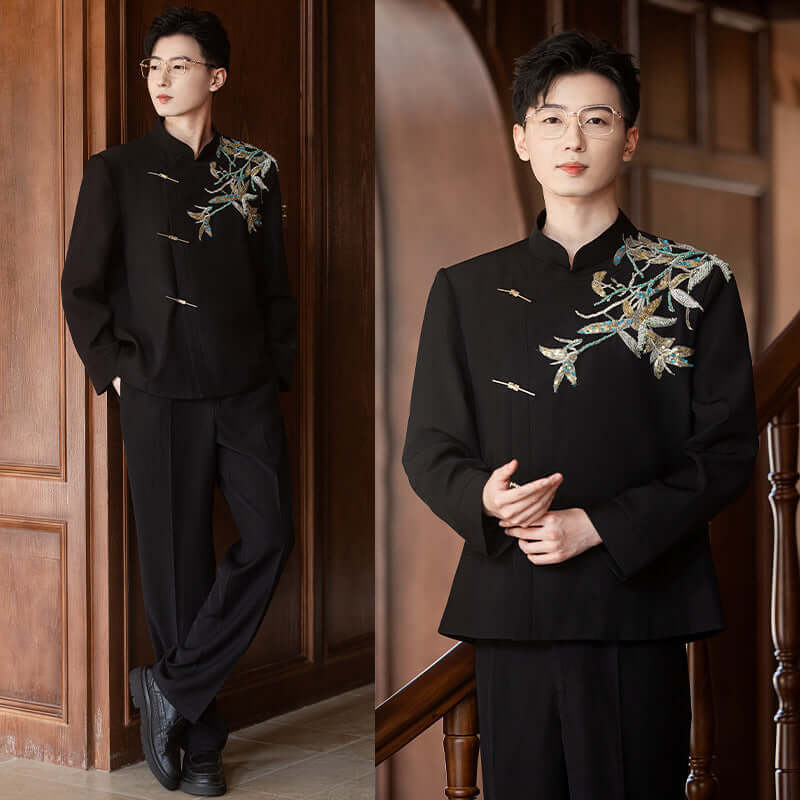Bridegroom Wedding Suit Suit Zhongshan Suit Men – Elegant Formal Wear