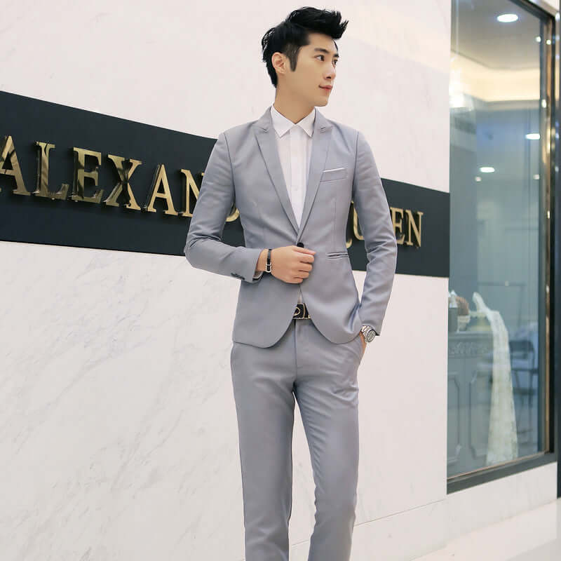 Business Two-piece Suit Suit Korean Slim Suit Jacket – Stylish Office Wear