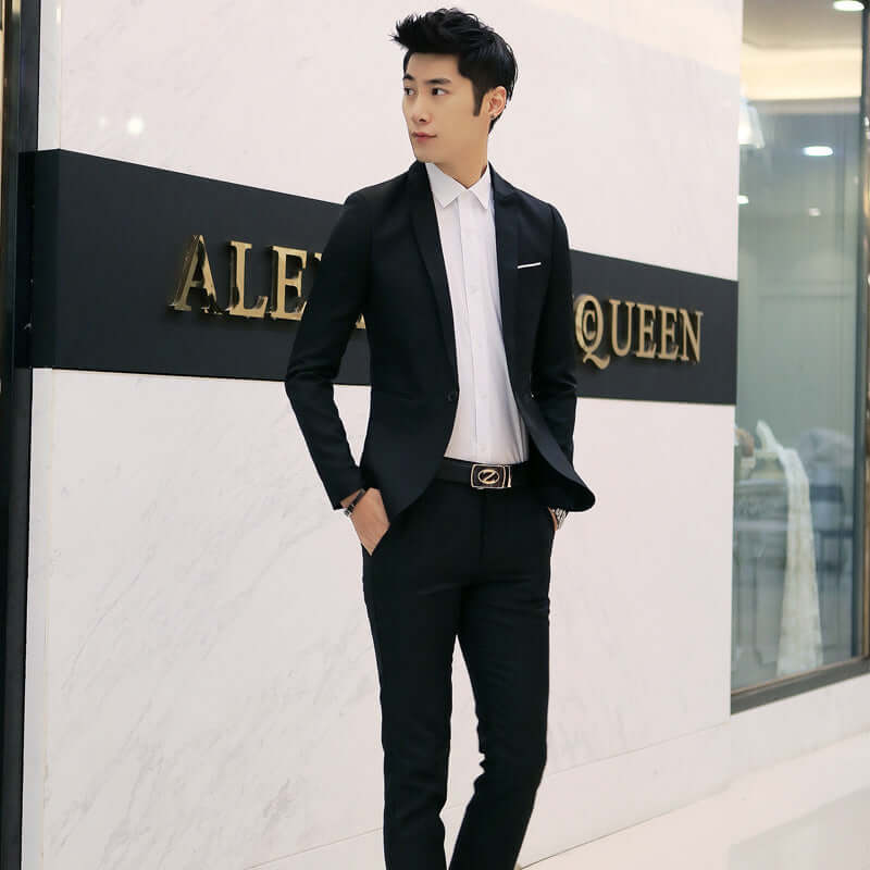 Business Two-piece Suit Suit Korean Slim Suit Jacket – Stylish Office Wear