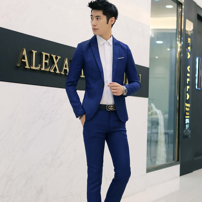 Business Two-piece Suit Suit Korean Slim Suit Jacket – Stylish Office Wear
