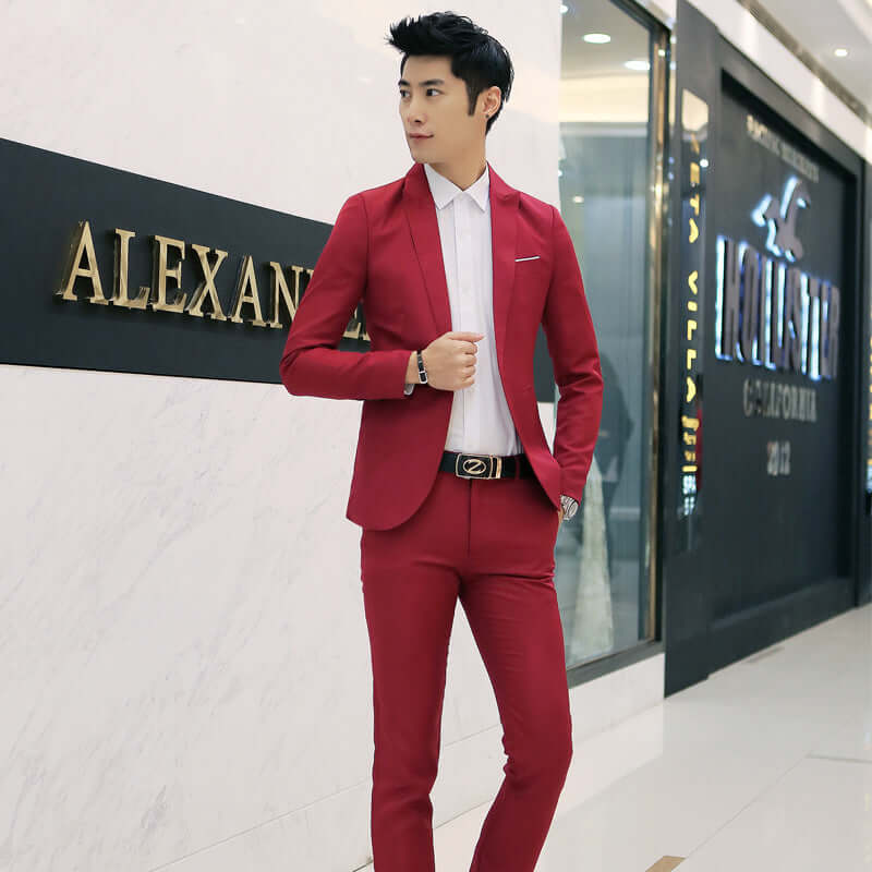 Business Two-piece Suit Suit Korean Slim Suit Jacket – Stylish Office Wear