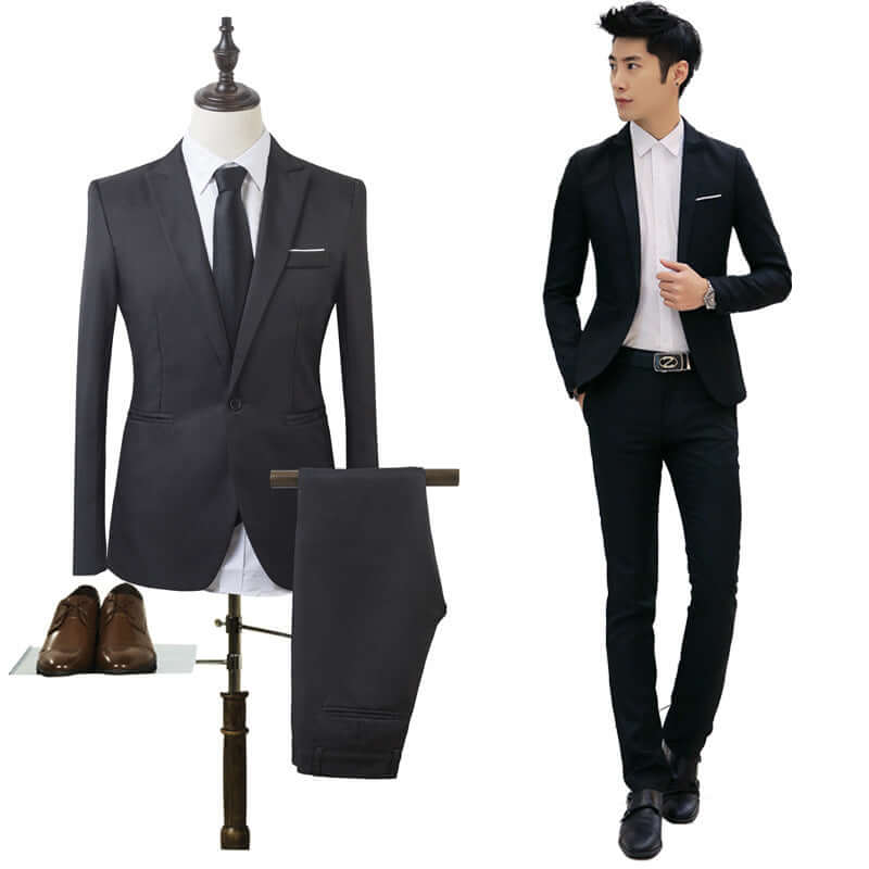 Business Two-piece Suit Suit Korean Slim Suit Jacket – Stylish Office Wear
