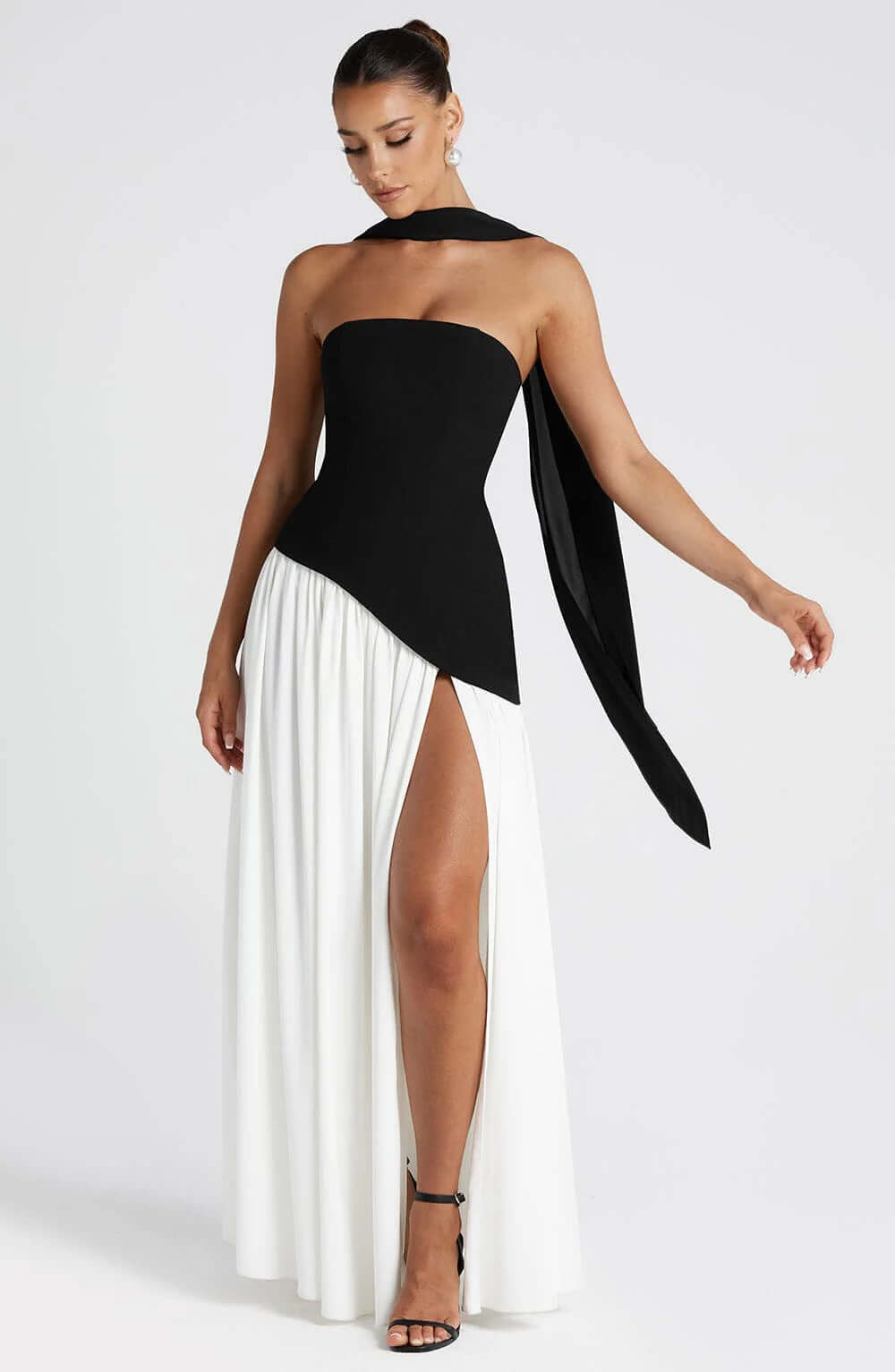 Backless Tube Top Split Dress