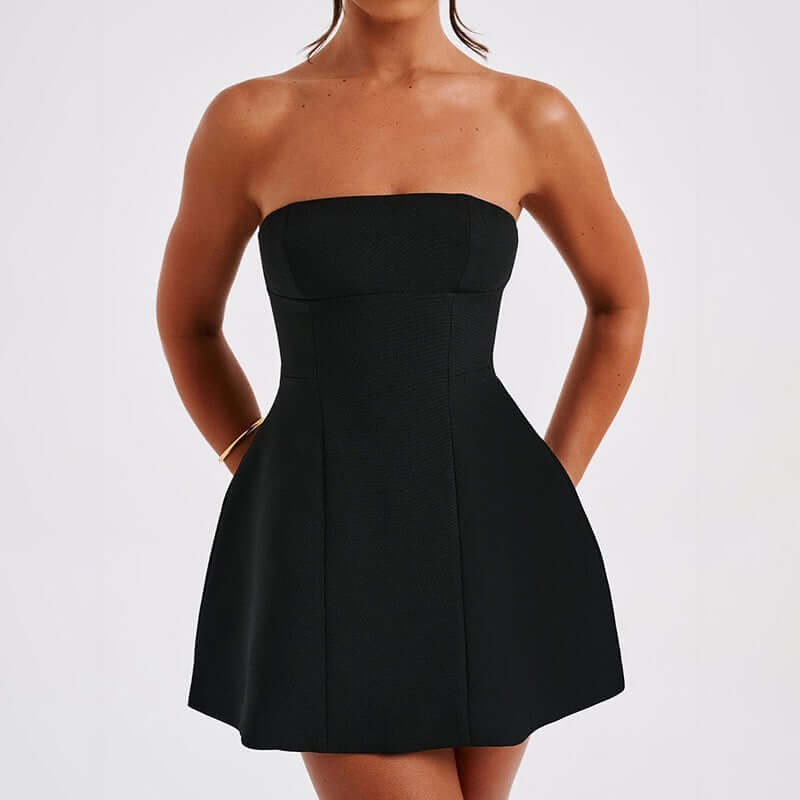 Women Strapless Fit Mini Dress