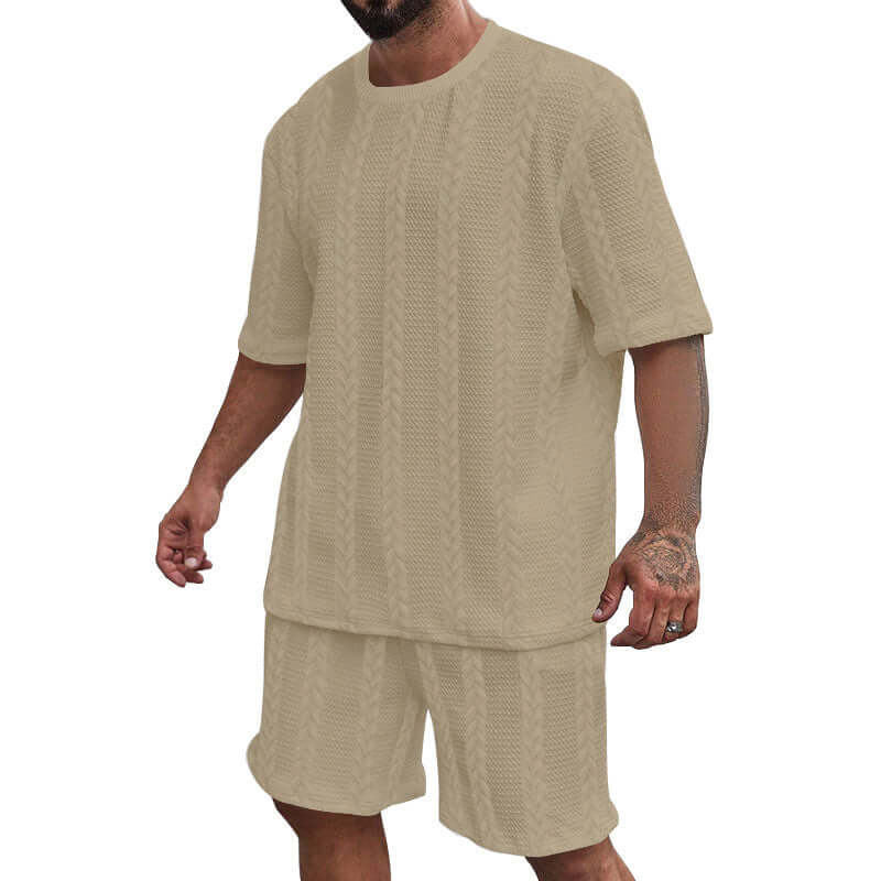 Fashion Shorts Sports Knitted Men's Suit