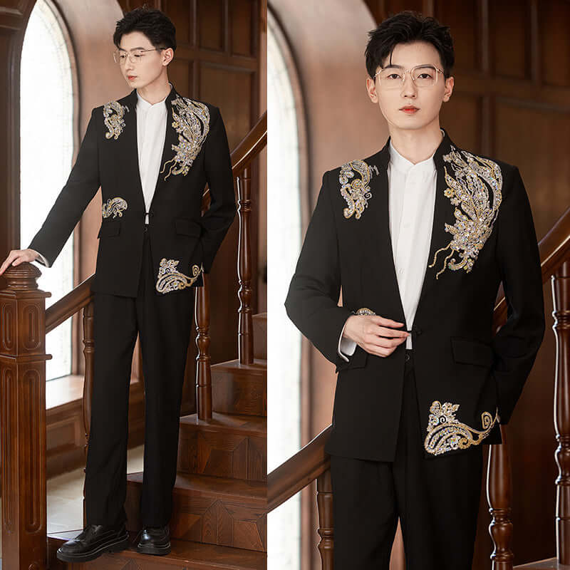 Bridegroom Wedding Suit Suit Zhongshan Suit Men – Elegant Formal Wear